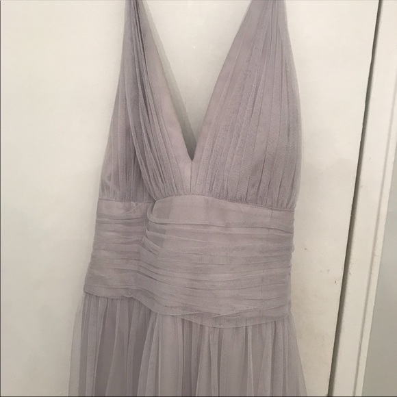 Long Silver Bridesmaid Dress - Picture 2 of 3